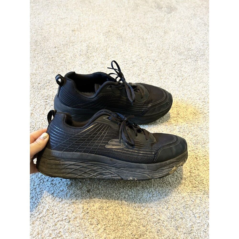Skechers Mens Max Cushioning Elite Relaxed Fit Work Shoes Black Size 10.5